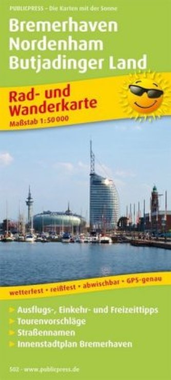 PublicPress Rad- und Wanderkarte Bremerhaven, Nordenham, Butjadinger Land