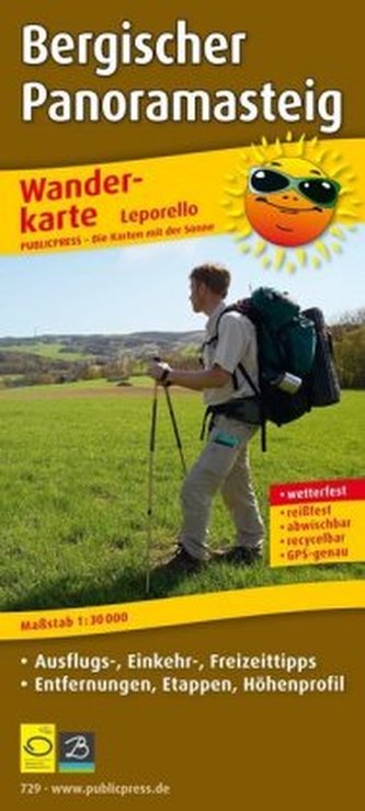 PublicPress Leporello Wanderkarte Bergischer Panoramasteig