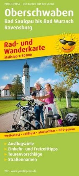 PublicPress Rad- und Wanderkarte Oberschwaben, Bad Saulgau bis Bad Wurzach, Ravensburg