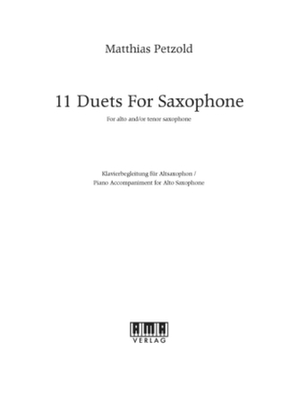 11 Duets for Saxophon, für Altsaxophon, Klavierbegleitung