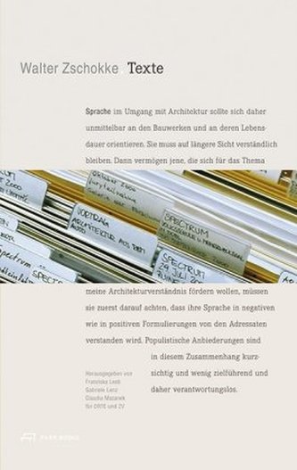 Walter Zschokke. Texte