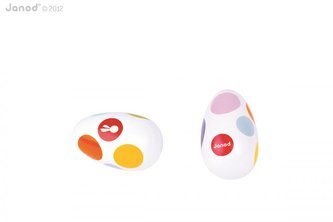 Dřevěné chrastící vajíčko pro děti Chrastítko Confetti Janod 1 ks od 1 roku