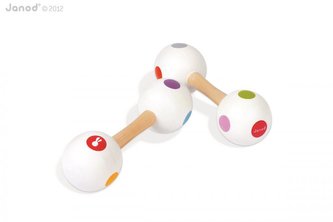 Dřevěné rumbagule pro děti Confetti Maracas Janod 1 ks od 1 roku