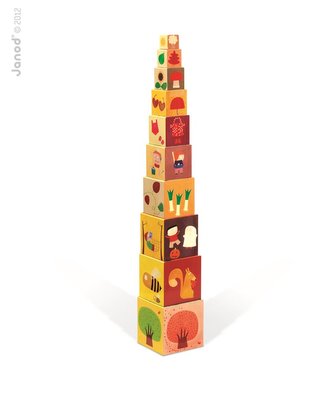 Skládací pyramida Čtyři roční období Janod 10 dílů