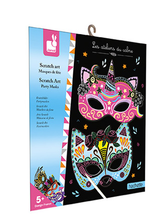 Kreativní sada vvškrabovacie obrázky Party Masky Janod Atelier Mini