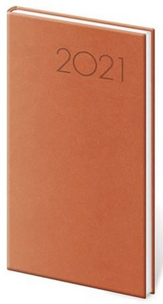 Diář 2021: Print oranžová, kapesní týdenní, 80x150