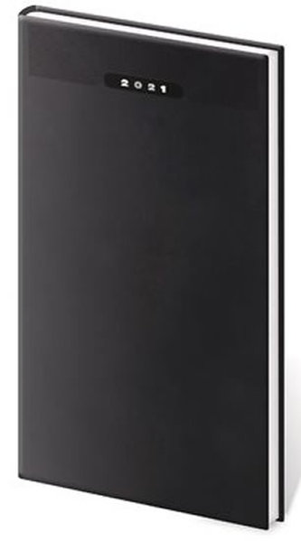 Diář 2021: Print černá, kapesní týdenní, 80x150