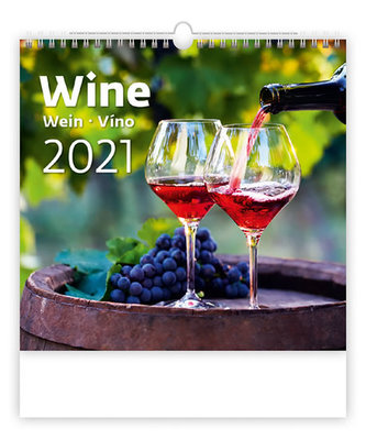 Kalendář 2021 nástěnný: Wine, 340x325