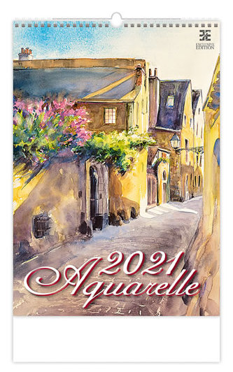 Kalendář 2021 nástěnný Exclusive: Aquarelle, 340x485