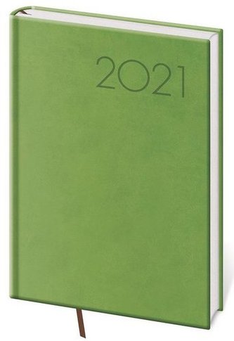 Diář 2021: Print světle zelená, A5 denní, 145x205