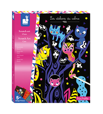 Kreativní sada vyškrabovací obrázky Kočky Janod Atelier Maxi