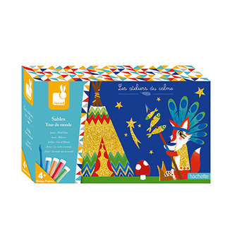 Kreativní hračky na tvoření Barevný písek Cesta kolem světa Janod Atelier Sada Midi