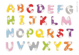 Dřevěné magnetky abeceda Splash Janod 52 ks od 3-8 let