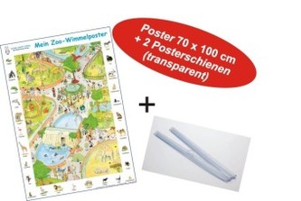 Mein Zoo-Wimmelposter, Poster + 2 Posterschienen