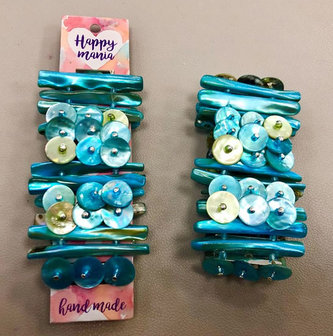 Náramek z mušlí modrý-Happy Mania