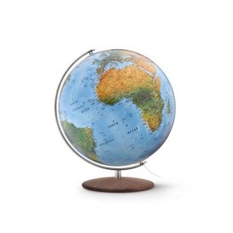 Doppelbild-Globus, Fuß Thermoesche u. Edelstahlmeridian (DFN 3701)