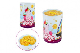 Pokladnička Jednorožec plechová 10x15cm v sáčku