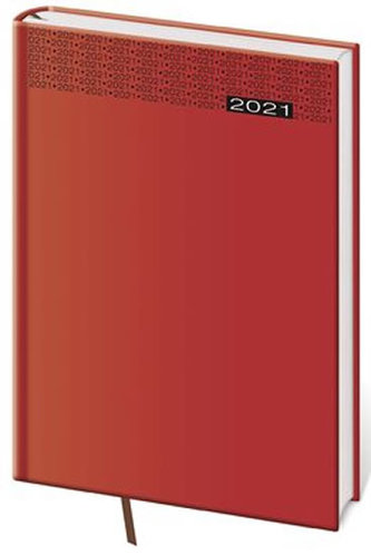Diář 2021: Gommato červená, A5 denní, 145x205