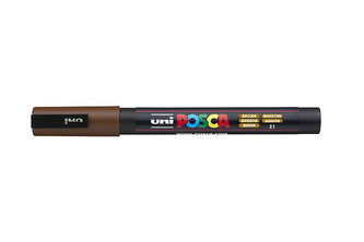 Akrylový popisovač "Posca PC-3M", hnědá, 0,9-1,3 mm, UNI