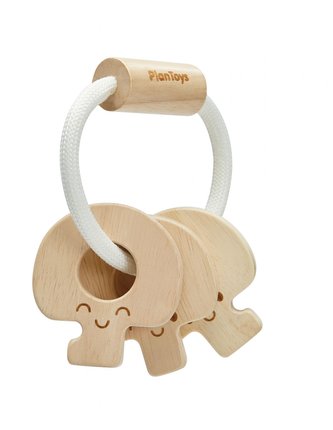 PlanToys Chrastítko s klíči přírodní