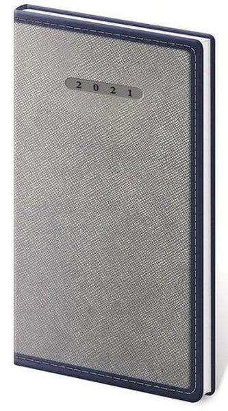 Diář 2021: Elegant šedo/modrá, kapesní týdenní, 80x150