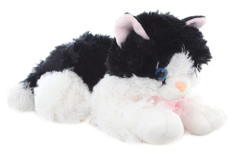 Plyš Kočka černo-bílá 30 cm