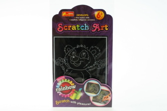 Vyškrabovací obrázek barevný - medvídek