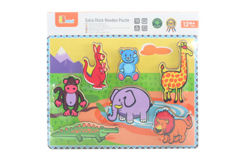 Dřevěná vkládačka extra silná - zvířata