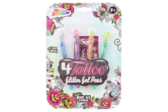 Tetovací pera třpytivá 4 ks