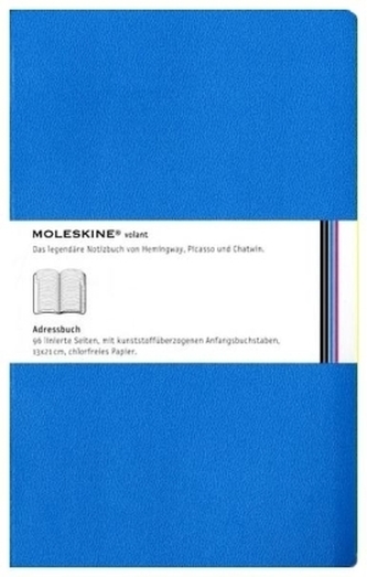 Moleskine Volant, Large Size, Address-Book, sky blue