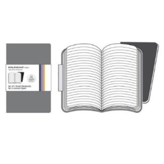 Moleskine Volant, XSmall, Ruled Notebook, grey, 2er-Set