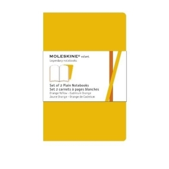 Moleskine Volant, Pocket Size, Plain Notebook, orange/yellow, 2er-Set