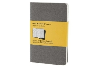 Moleskine Cahier A6, kariert, grau, 3er-Set