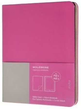 Moleskine Slim Cover iPad 3&4 magenta, mit Notizblock