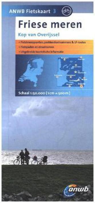 ANWB Fietskaart Karte Friese Meren, Kop van Overijssel