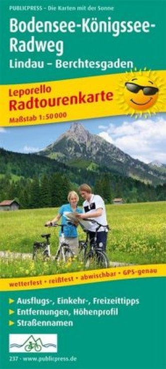 PublicPress Radwanderkarte Bodensee-Königssee-Radweg, 33 Teilktn.