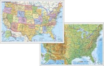 Stiefel USA physisch/politisch, Schreibunterlage