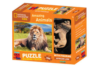 3D Puzzle Lev 100 dílků figurka