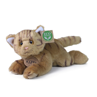 Plyšová kočka hnědá ležící, 16 cm, ECO-FRIENDLY