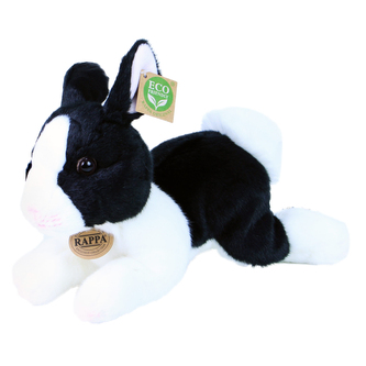 Plyšový králík bílo-černý ležící, 24 cm, ECO-FRIENDLY