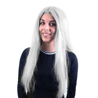 Paruka stříbrná Čarodějnice/Halloween pro dospělé