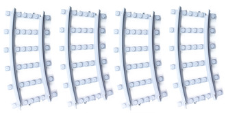 stavebnice AUSINI koleje - zahnuté, 4 ks