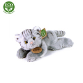 Plyšová kočka šedá ležící, 16 cm, ECO-FRIENDLY