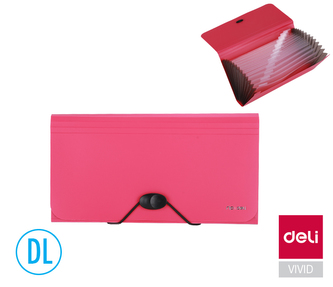 Desky na spisy DL 13 přihrádek RIO DELI EB41042 růžová