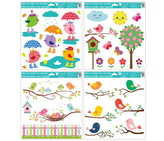 Okenní fólie ptáčci 33x30 cm, 988