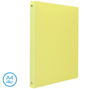 Pořadač LUMA A4 pastel  4 kroužkový žlutý