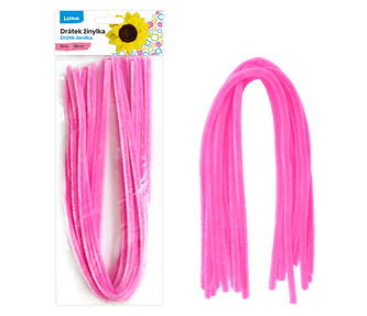Drátek žinylka 500 x 8mm 10ks - růžový LUMA