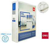 Pořadač A4/55mm 4 kroužkový \"D\" 25mm DELI E5615N