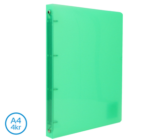 Pořadač LUMA A4 diagonální 4 kroužkový zelený
