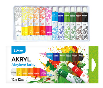 Barvy akrylové sada LUMA 12 barev 12ml